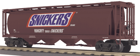 RailKing 4-Bay Cylindrical Covered Hopper -- Snickers