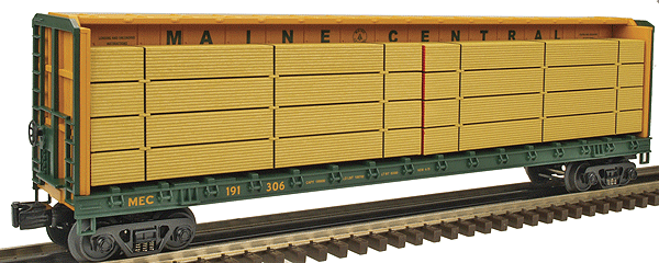 RailKing Center I-Beam Flatcar w/Simulated Wood Load -- Maine Central