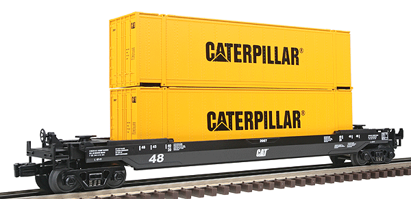RailKing Husky Stack Car -- Caterpillar