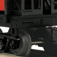 Bulkhead Flatcar w/LCL Container Load - 3-Rail - Ready to Run - RailKing(R) -- New Haven #17365 (black w/NH red Containers)