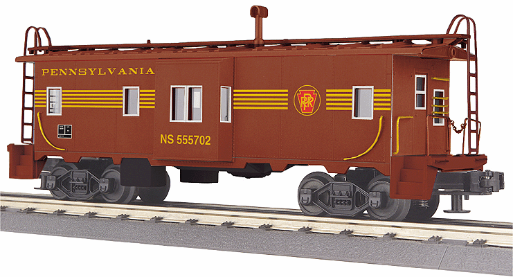 Bay Window Caboose - 3-Rail - Ready to Run - RailKing(R) -- Norfolk Southern #555702 (Pennsylvania Heritage, Tuscan, yellow)
