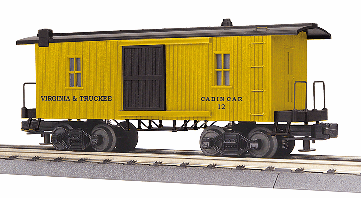 19th Century Wood Caboose - 3-Rail - Ready to Run - RailKing(R) -- Virginia & Truckee #12 (yellow, black)