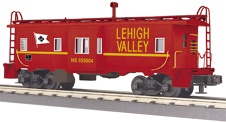 Bay Window Caboose - 3-Rail - Ready to Run - RailKing(R) -- Norfolk Southern #555004 (Lehigh Valley Heritage, Cornell Red, yellow)