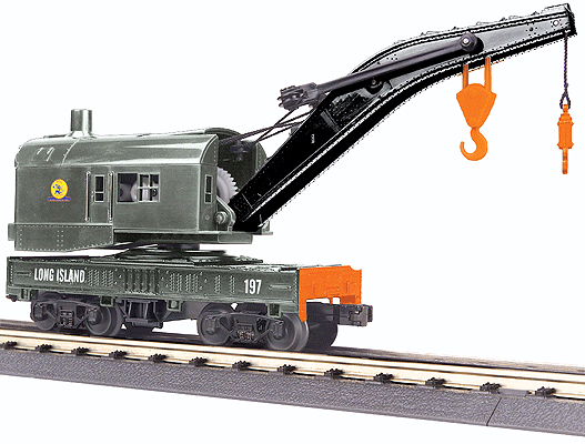 RailKing(R) Crane - 3-Rail - Ready to Run -- Long Island #197 (gray, orange)