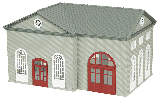 RailKing(R) Water Supply Building - Kit -- Gray, white 14-1/8 x 9-7/8 x 8-1/8" 35.9 x 25 x 20.6cm