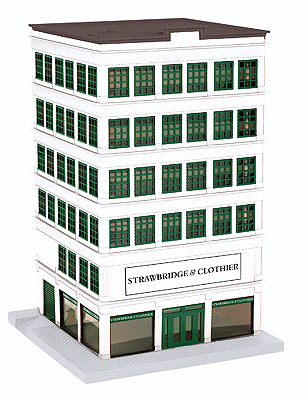 RailKing(R) 6-Story Department Store w/Lights - Assembled -- Strawbridge & Clothier 9-3/8 x 9-3/8 x 15-7/8" 23.8 x 23.8 x 40.3cm