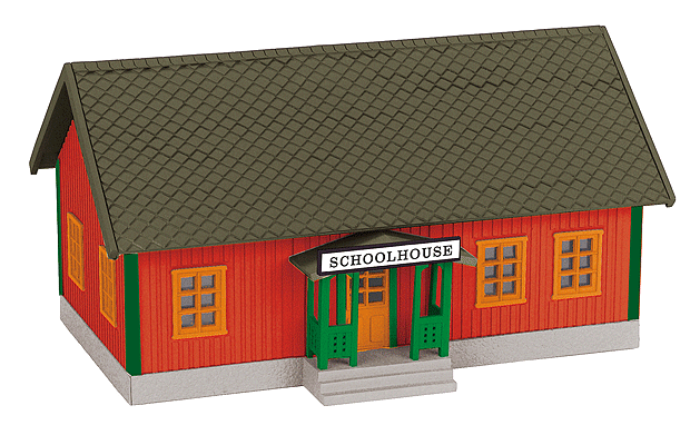 Country School House - RailKing(R) -- Assembled - Red 9-1/4 x 6-1/8 x 5" 23.5 x 15.6 x 12.7cm