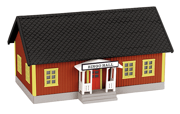Country Bingo Hall - RailKing(R) -- Assembled - Brown, Yellow, Black 9-1/4 x 6-1/8 x 5" 23.5 x 15.6 x 12.7cm-1