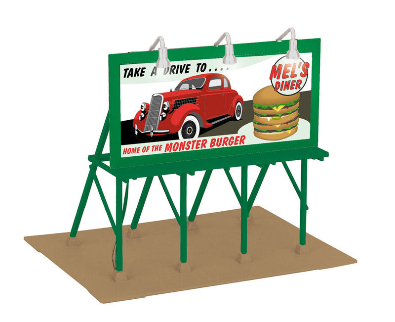 Lighted Billboard - RailKing(R) -- Mel's Diner