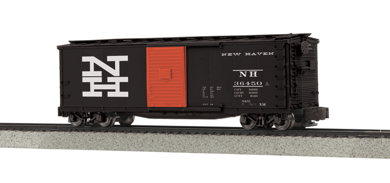 40' Rebuilt USRA Steel Boxcar - Ready to Run -- New Haven #36450 (balck, orange, white, Large NH Logo)