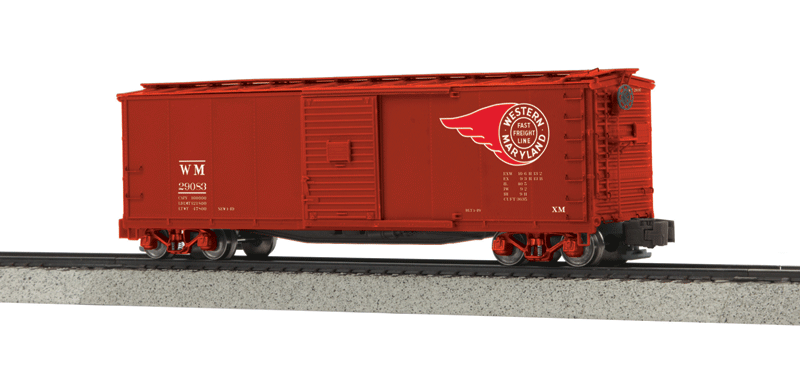 40' Rebuilt USRA Steel Boxcar - Ready to Run -- Western Maryland #29083 (Boxcar Red, red, white, Fireball Logo)
