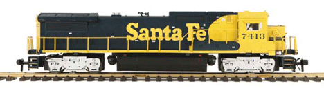RailKing One Gauge Diesel Dash-8 Powered w/Proto-Sound 2.0 -- Atchison, Topeka & SAnta Fe Narrow Nose 4-Wheel Truck