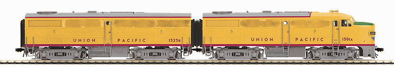 Diesel Alco FA-1/FB-1 Set - Proto-Sound 3.0 & DCC Equipped -- Union Pacific #1501A & 1525B (Armour Yellow, gray)