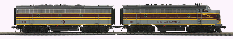 Diesel EMD F7 A-B Set - Proto-Sound 3.0 & DCC Equipped -- Erie Lackawanna #6111 & 6112