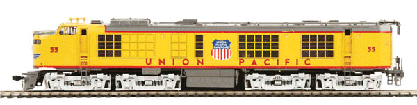 GE GTEL 4500hp Gas Turbine Electric - Standard DC w/ProtoSmoker System -- Union Pacific #55 (Armour Yellow, gray)