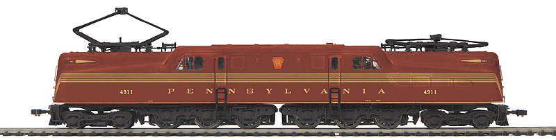 Electric GG1 w/Proto-Sound 3E+, DCC & Operating Pantographs -- Pennsylvania Railroad #4911 (5-Stripe, Tuscan)