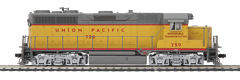 EMD GP35 - Proto-Sound 3.0 & DCC Equipped -- Union Pacific #759 (Armour Yellow, gray, Dependable Transportation Slogan)