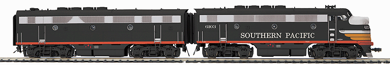 EMD F3 AB Set w/Proto-Sound 3.0 & DCC -- Southern Pacific #6103 & 8003 (Black Widow, black, silver, orange, red)