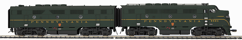EMD F3 AB Set w/Proto-Sound 3.0 & DCC -- Pennsylvania Railroad #9501 & 9501B (Brunswick Green, gold)