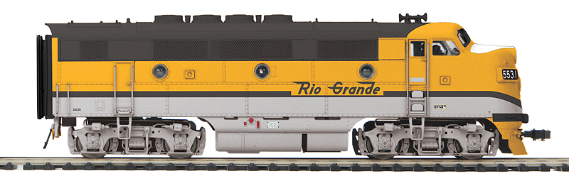 EMD F3A Marklin 3-Rail w/Proto-Sound 3E+ & DCC -- Denver & Rio Grande Western #5531 (Aspen Gold, silver, black, Single Stripe)