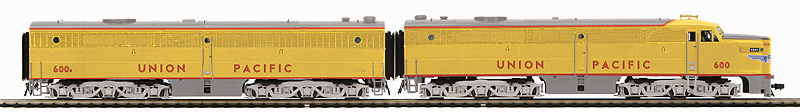 Alco PA1/PB1 Set Marklin 3-Rail w/Proto-Sound 3E+ & DCC -- Union Pacific #600 & 600B (Armour Yellow, gray)