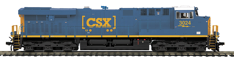 GE ES44AC w/Proto-Sound 3.0 & DCC -- CSX Transportation #3024 (blue, yellow; 2010s Boxcar Logo)