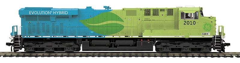GE ES44AC w/Proto-Sound 3.0 & DCC -- General Electric (Evolution Hybrid Demonstrator Scheme; green, blue)