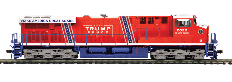 GE ES44AC - Proto-Sound 3.0 -- Donald J. Trump #2020 (red, blue, white; "Keep America Great" Campaign Slo