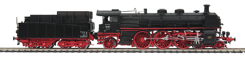 BR18 (ex-S 3/6) 4-6-2 w/Proto-Sound 3.0 & DCC -- German Federal Railways DB #18 451 (Era III, black, red)