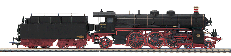 BR18 (ex-S 3/6) 4-6-2 Marklin 3-Rail w/Proto-Sound 3E+ & DCC -- German State Railways DRG #18 447 (Era III, black, red)