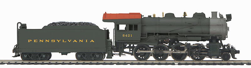 PRR H10 2-8-0 Marklin 3-Rail w/Proto-Sound 3E+ & DCC -- Pennsylvania Railroad #7107 (black, graphite, tuscan)