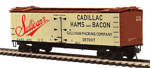 R40-2 Wood Reefer - Ready to Run -- Sullivan's Packing GARE #8150 (cream, Boxcar Red, red, black)