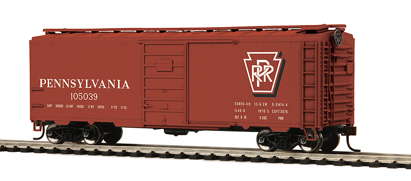 Pullman-Standard PS-1 40' Boxcar - Ready to Run -- Pennsylvania Railroad #105039 (tuscan, Shadow Keystone)