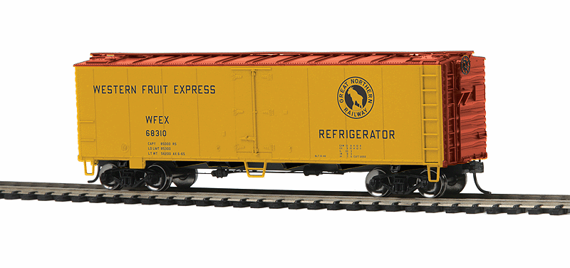 40' Steel Ice Reefer - Ready-2-Rail(TM) -- Western Fruit Express #68310 (yellow, Boxcar Red, GN Logo)