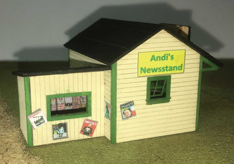 Andi's Sandwich Shop and Newsstand -- Laser-Cut Wood Kit - 5-1/2 x 4-1/4" 14 x 10.8cm-1