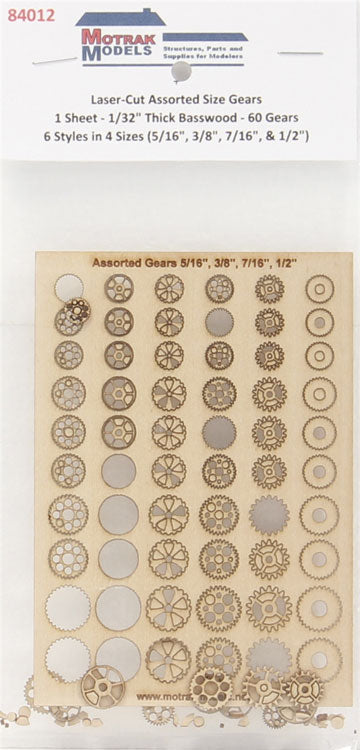 Gears -- 1/32" Thin Assorted Sizes