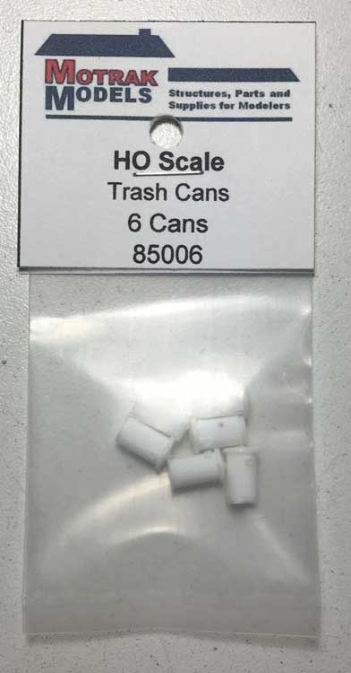 Trash Cans -- Unpainted Resin Castings pkg(6)