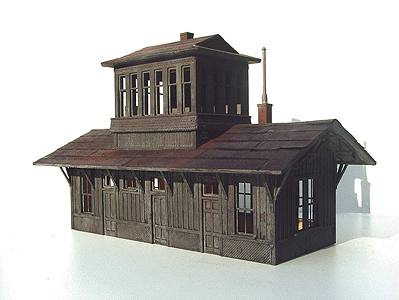 Laser-Cut Wood Structure Kits - Historical Railroad Buildings -- Chesapeake & Ohio Quinnimont Cabin (Station w/Tower)