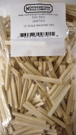 Scale Railroad Ties -- pkg(500)