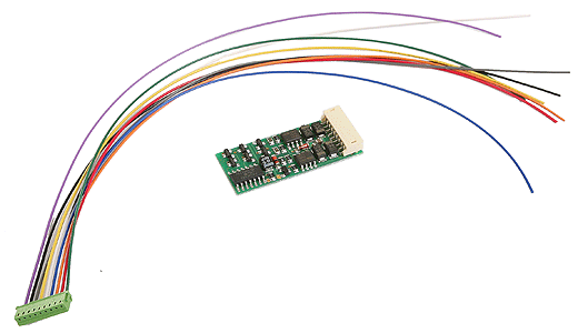 D13SRJ DCC Control Decoder 1.3 Amp - Silent Running(TM) -- 4-Function w/9-Pin Plug