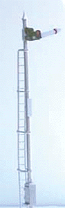 Semaphore - Upper Quadrant 3 Light Type -- Relay Cabinet Base w/Pointed Blade (white, red)-1