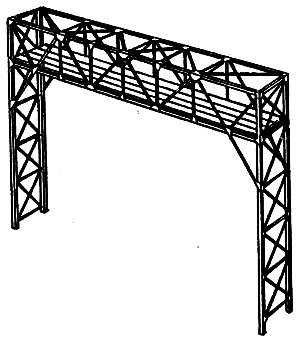 Standard Two Track Signal Bridge (Plastic Kit) -- Silver