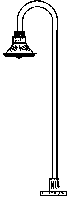 Hook Neck Lamp Post-A Scale 15' x 3-1/2" Pole