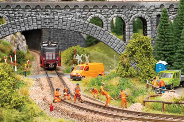 Track Workers w/Sound Module, Speaker & Figures -- pkg(6)