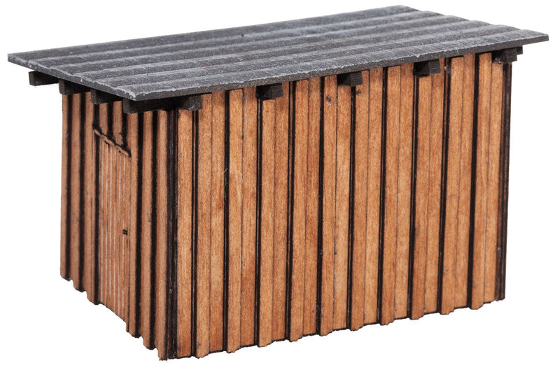 Small Wooden Shed -- Laser-Cut Kit - 1-1/2 x 15/16 x 1-1/16" 3.9 x 2.4 x 2.7cm