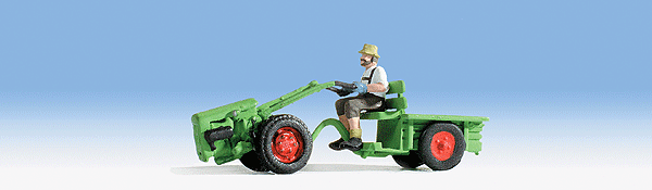 Farm Machinery -- Two Wheel Tractor w/Figure (green)