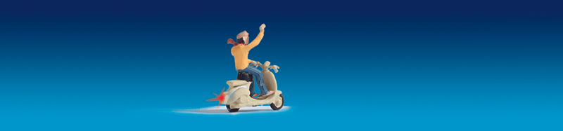 Motor Scooter w/Working LED Lights & Driver -- Silver