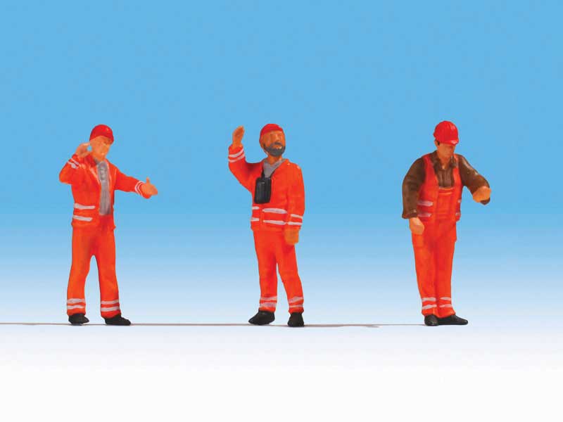 German Railroad Switchmen -- Orange Uniforms pkg(3)