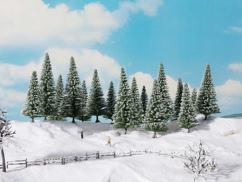 Snow-Covered Fir Trees -- 3-15/16 - 5-1/2" 10 - 14cm Tall pkg(8)