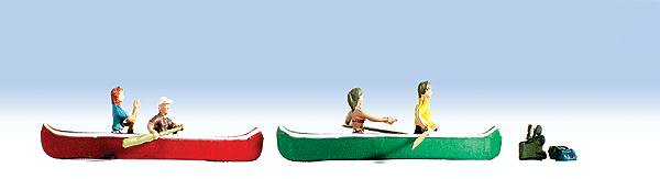 Boat w/Figures -- Canoes pkg(2)